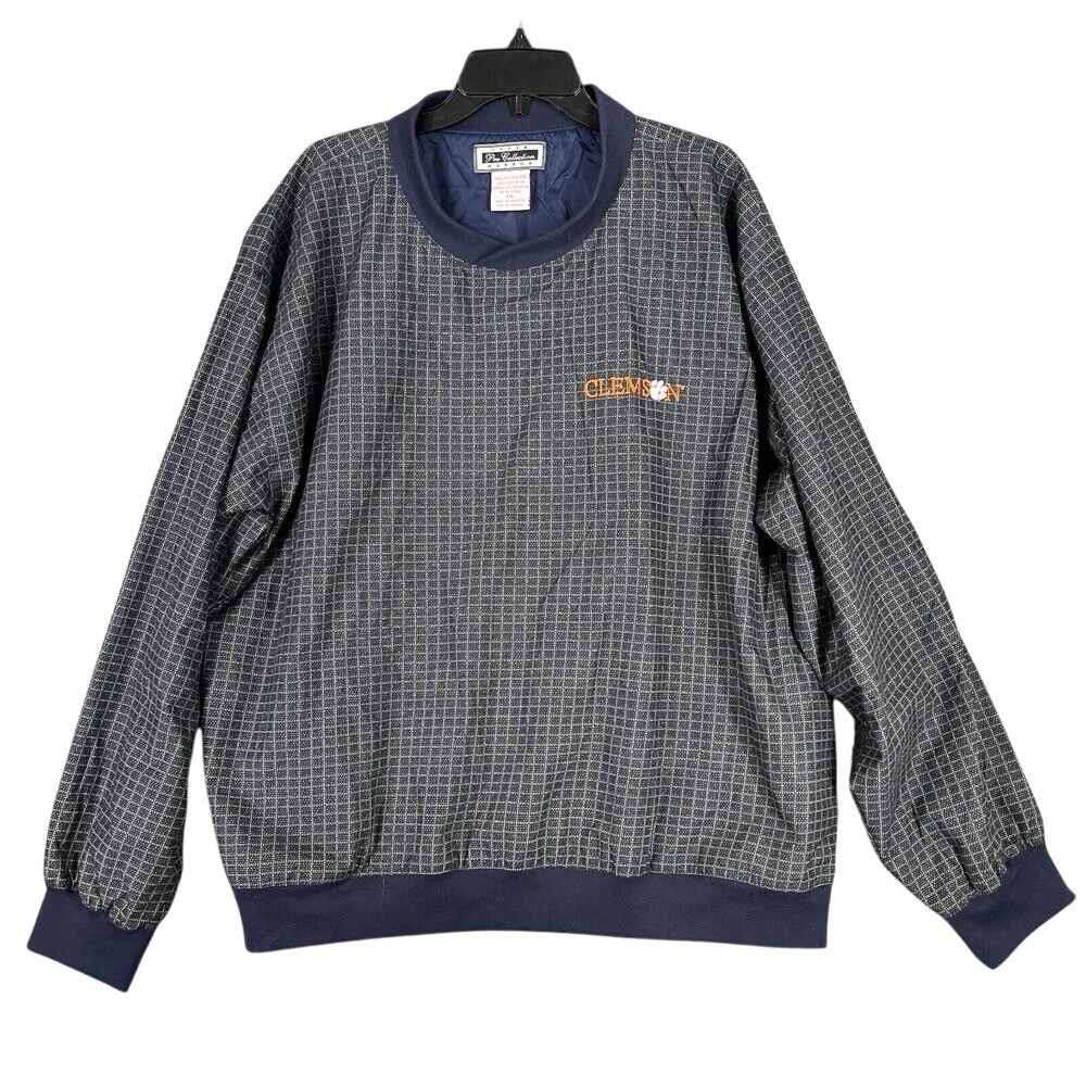 Vintage Clemson University Crewneck Golf Pullover‎ Mens XXL Pullover Embroidered